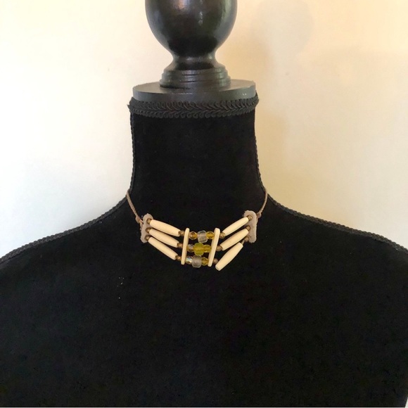 Native American handmade beaded hair pipe choker necklace - Picture 4 of 4